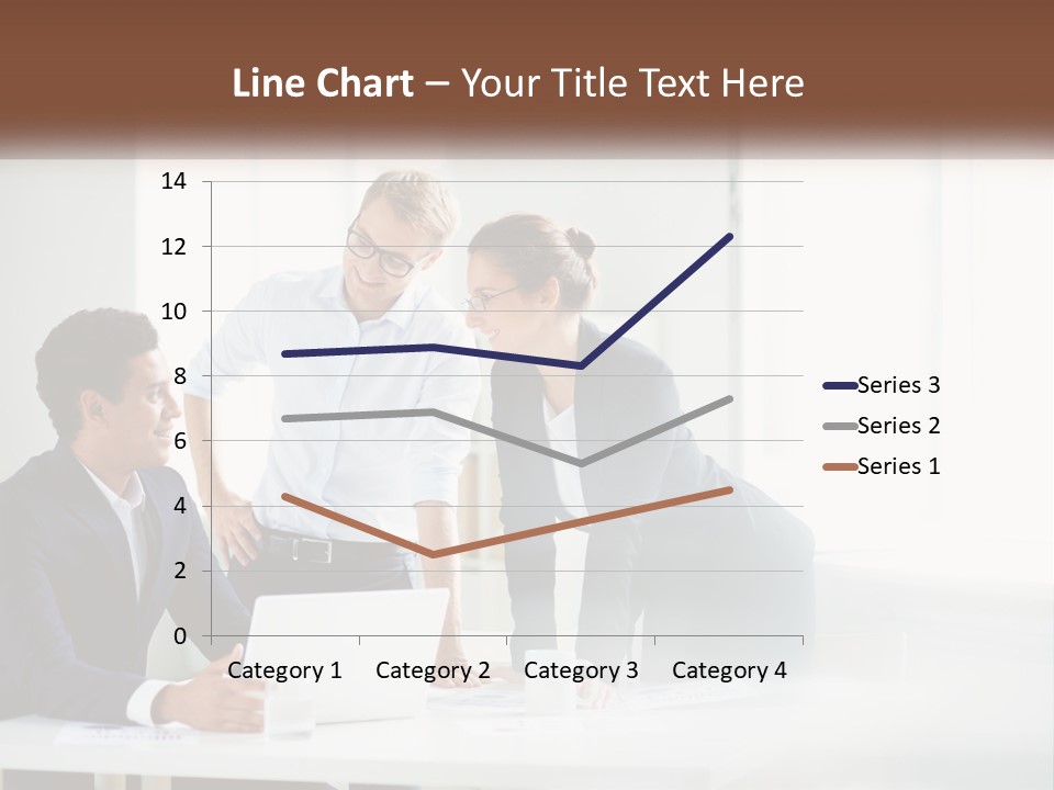 A Group Of People Sitting Around A Table With A Laptop PowerPoint Template