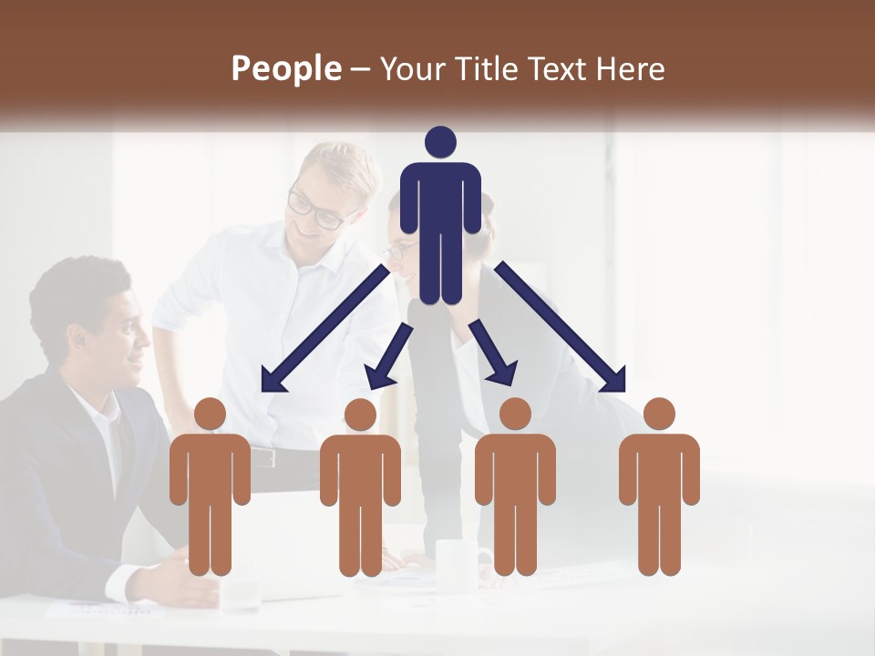 A Group Of People Sitting Around A Table With A Laptop PowerPoint Template