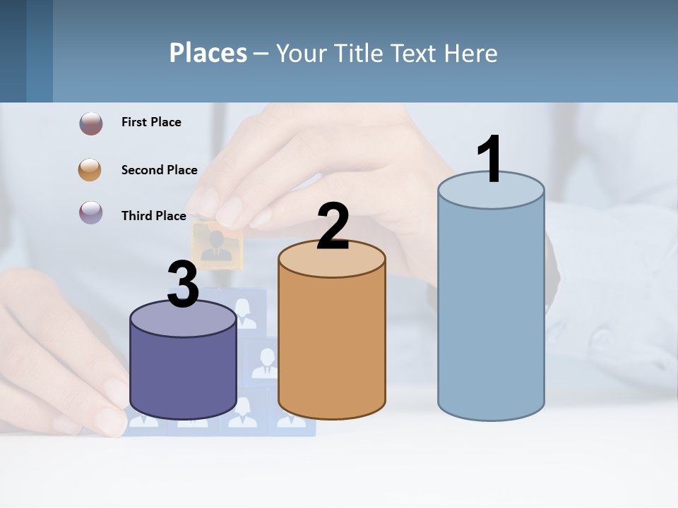 A Person Placing A Piece Of Blue Block On Top Of A Pyramid PowerPoint Template