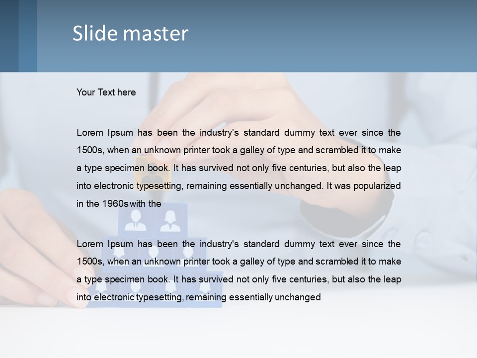 A Person Placing A Piece Of Blue Block On Top Of A Pyramid PowerPoint Template