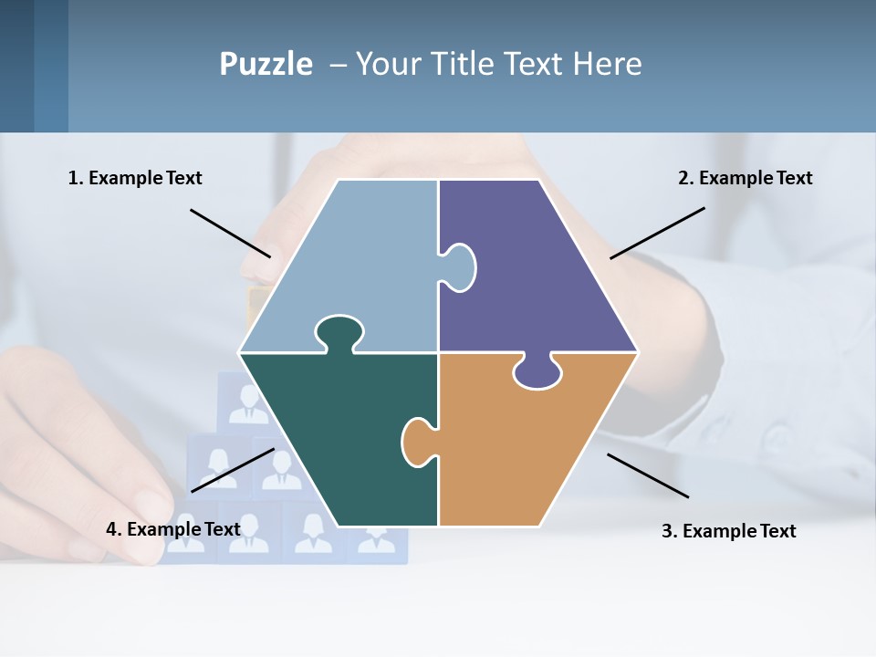 A Person Placing A Piece Of Blue Block On Top Of A Pyramid PowerPoint Template