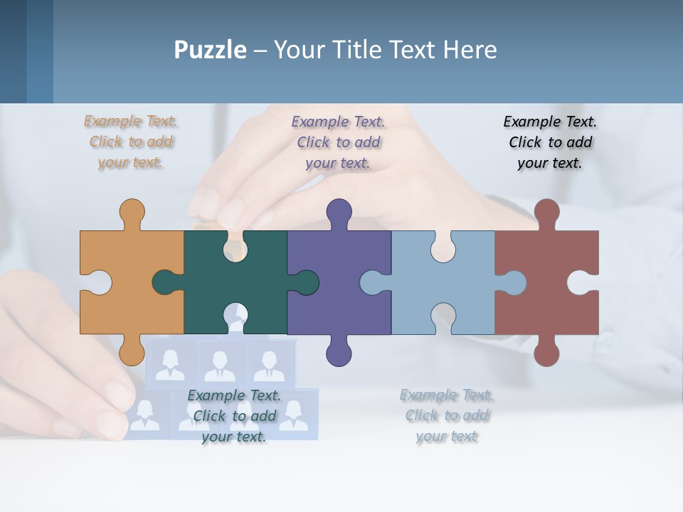 A Person Placing A Piece Of Blue Block On Top Of A Pyramid PowerPoint Template