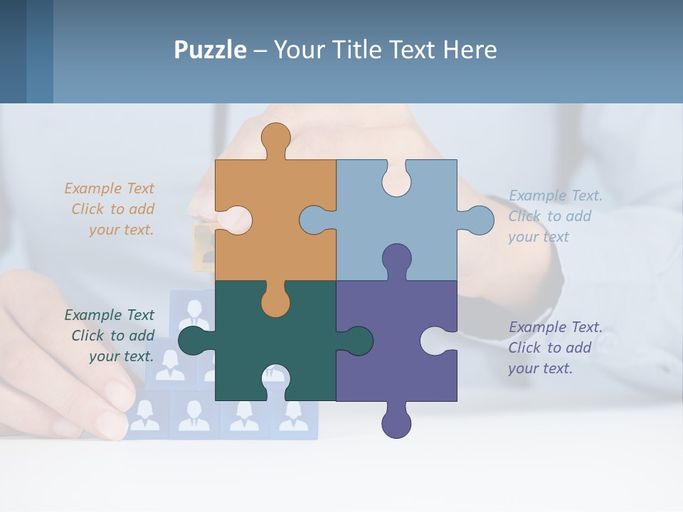 A Person Placing A Piece Of Blue Block On Top Of A Pyramid PowerPoint Template