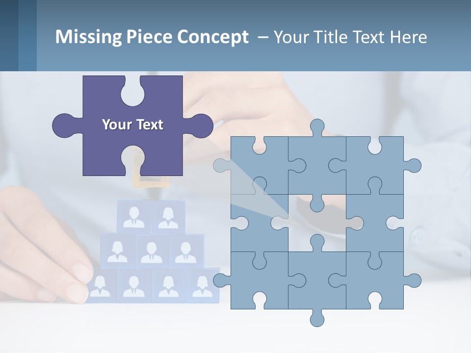 A Person Placing A Piece Of Blue Block On Top Of A Pyramid PowerPoint Template