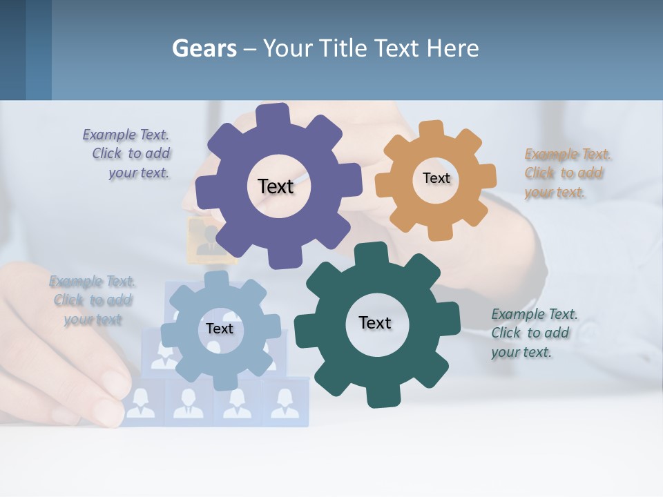 A Person Placing A Piece Of Blue Block On Top Of A Pyramid PowerPoint Template