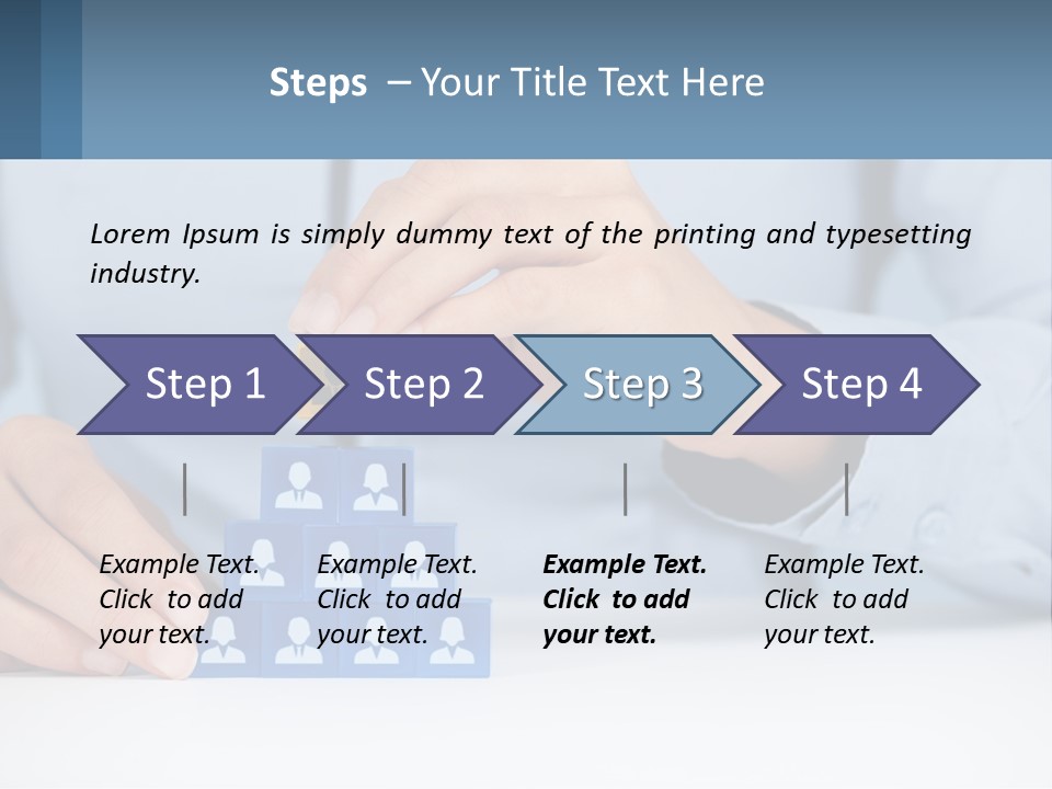 A Person Placing A Piece Of Blue Block On Top Of A Pyramid PowerPoint Template