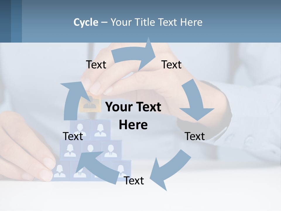 A Person Placing A Piece Of Blue Block On Top Of A Pyramid PowerPoint Template