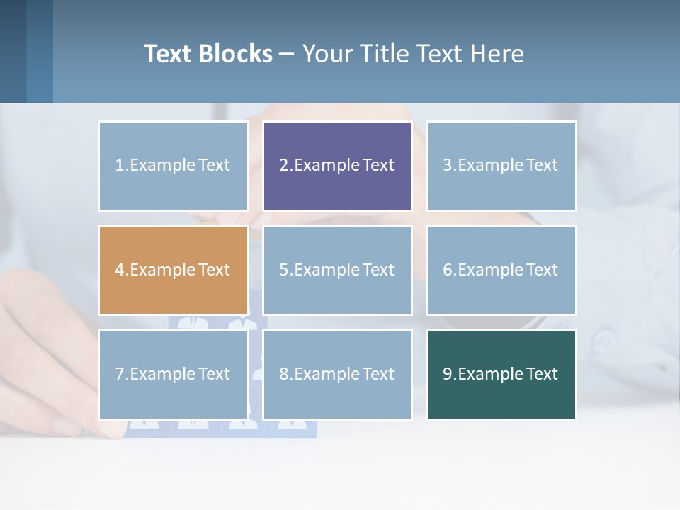A Person Placing A Piece Of Blue Block On Top Of A Pyramid PowerPoint Template