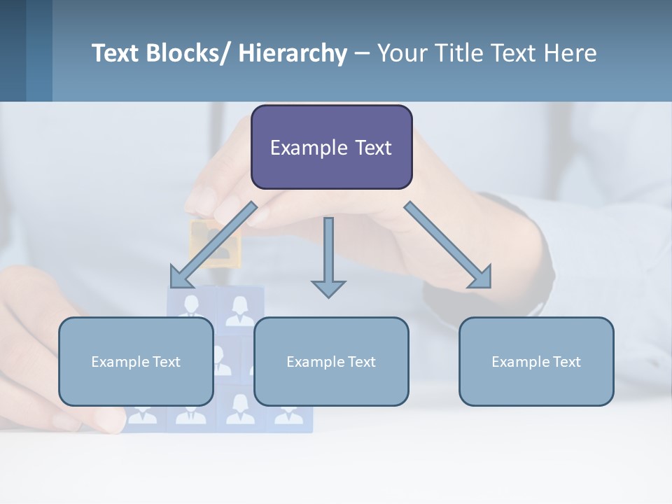 A Person Placing A Piece Of Blue Block On Top Of A Pyramid PowerPoint Template