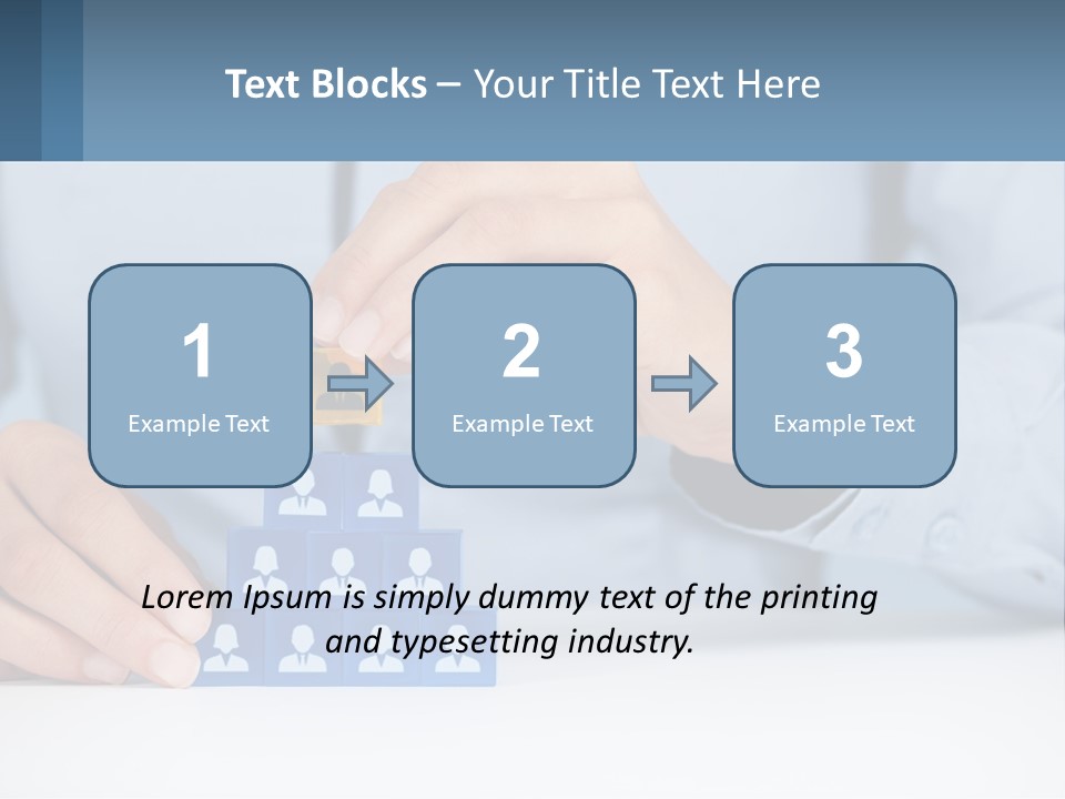 A Person Placing A Piece Of Blue Block On Top Of A Pyramid PowerPoint Template