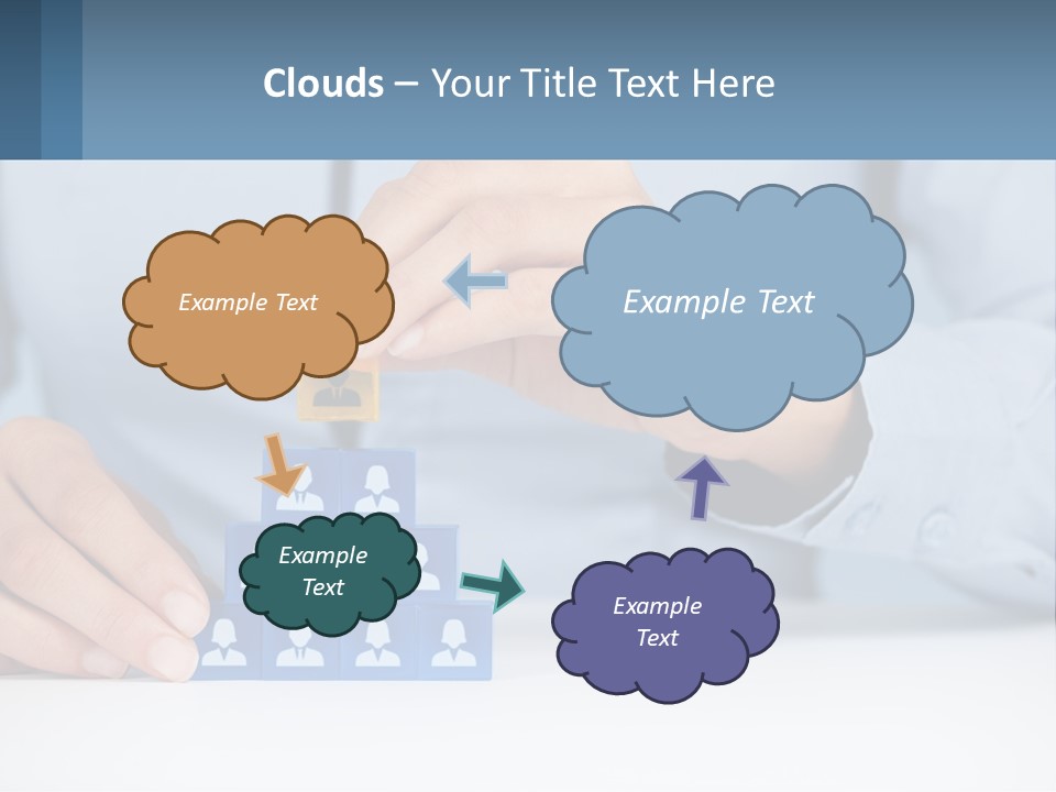 A Person Placing A Piece Of Blue Block On Top Of A Pyramid PowerPoint Template