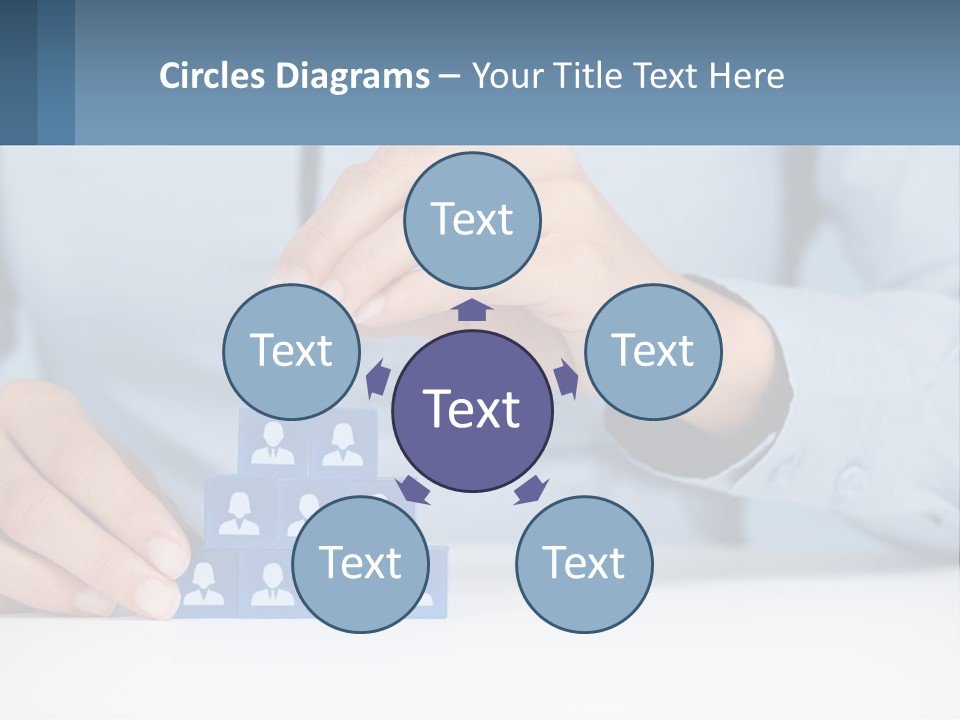 A Person Placing A Piece Of Blue Block On Top Of A Pyramid PowerPoint Template