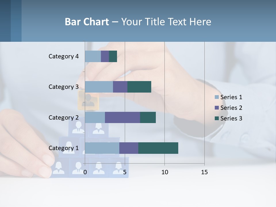 A Person Placing A Piece Of Blue Block On Top Of A Pyramid PowerPoint Template
