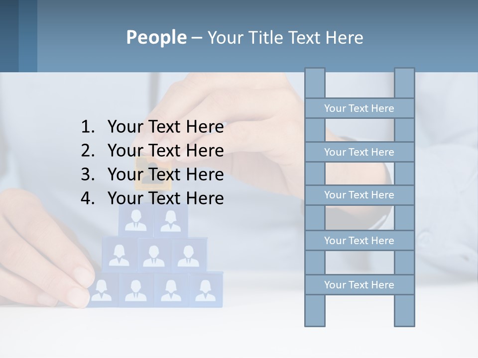 A Person Placing A Piece Of Blue Block On Top Of A Pyramid PowerPoint Template