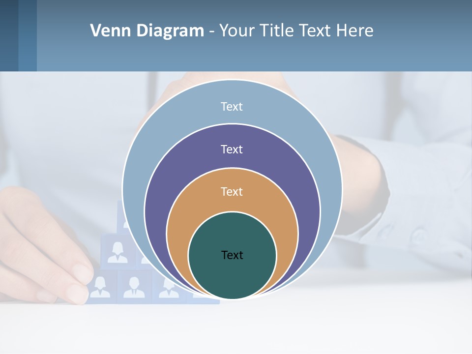 A Person Placing A Piece Of Blue Block On Top Of A Pyramid PowerPoint Template