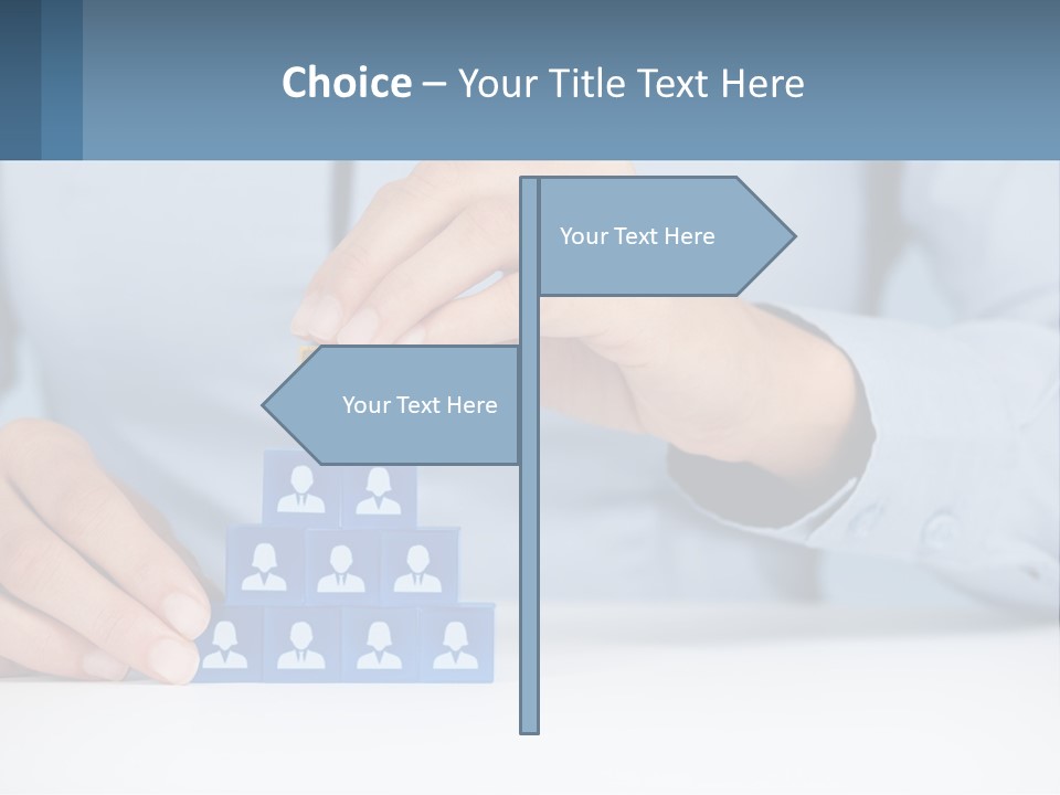 A Person Placing A Piece Of Blue Block On Top Of A Pyramid PowerPoint Template