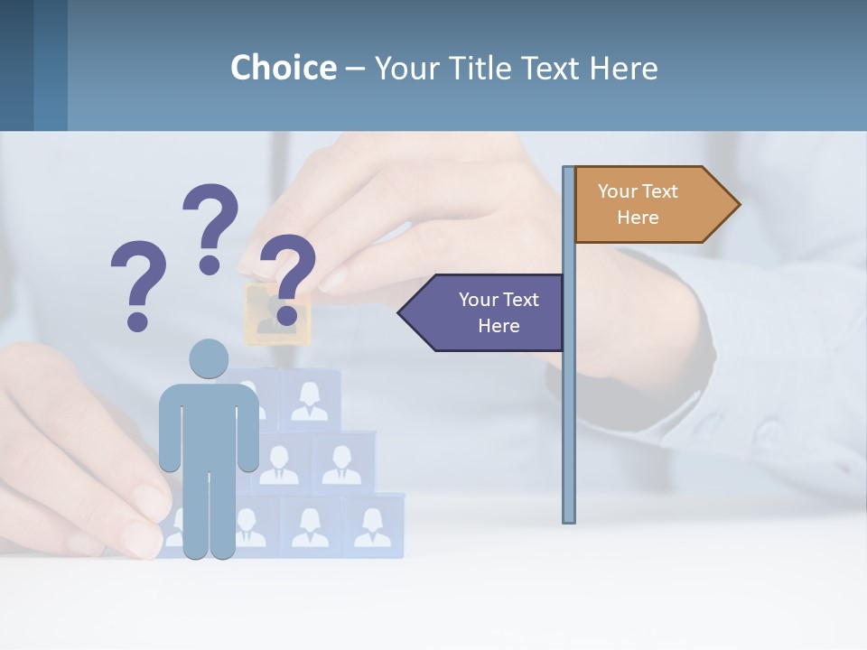 A Person Placing A Piece Of Blue Block On Top Of A Pyramid PowerPoint Template