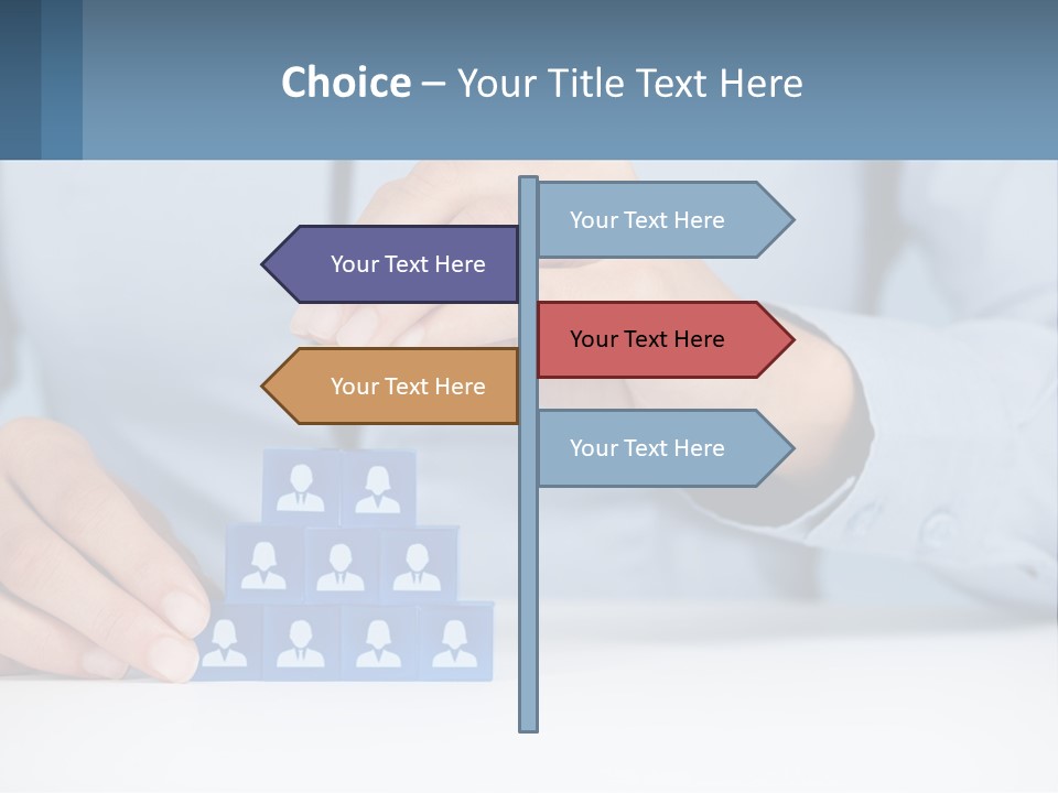 A Person Placing A Piece Of Blue Block On Top Of A Pyramid PowerPoint Template