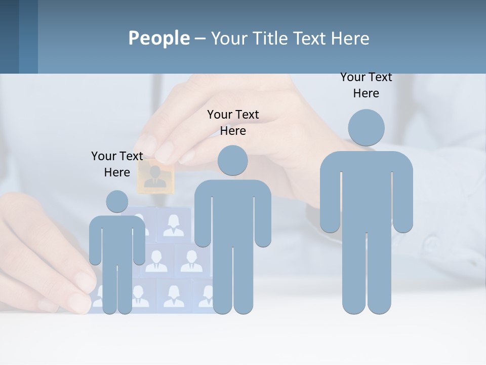 A Person Placing A Piece Of Blue Block On Top Of A Pyramid PowerPoint Template