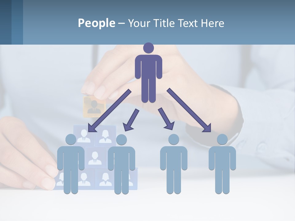 A Person Placing A Piece Of Blue Block On Top Of A Pyramid PowerPoint Template