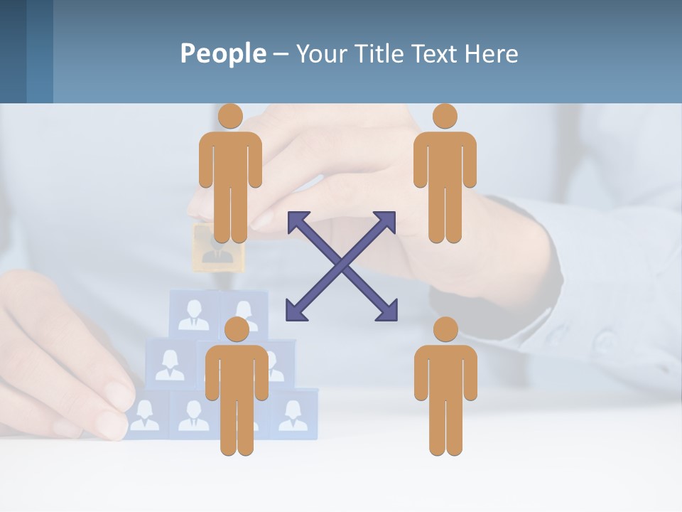 A Person Placing A Piece Of Blue Block On Top Of A Pyramid PowerPoint Template