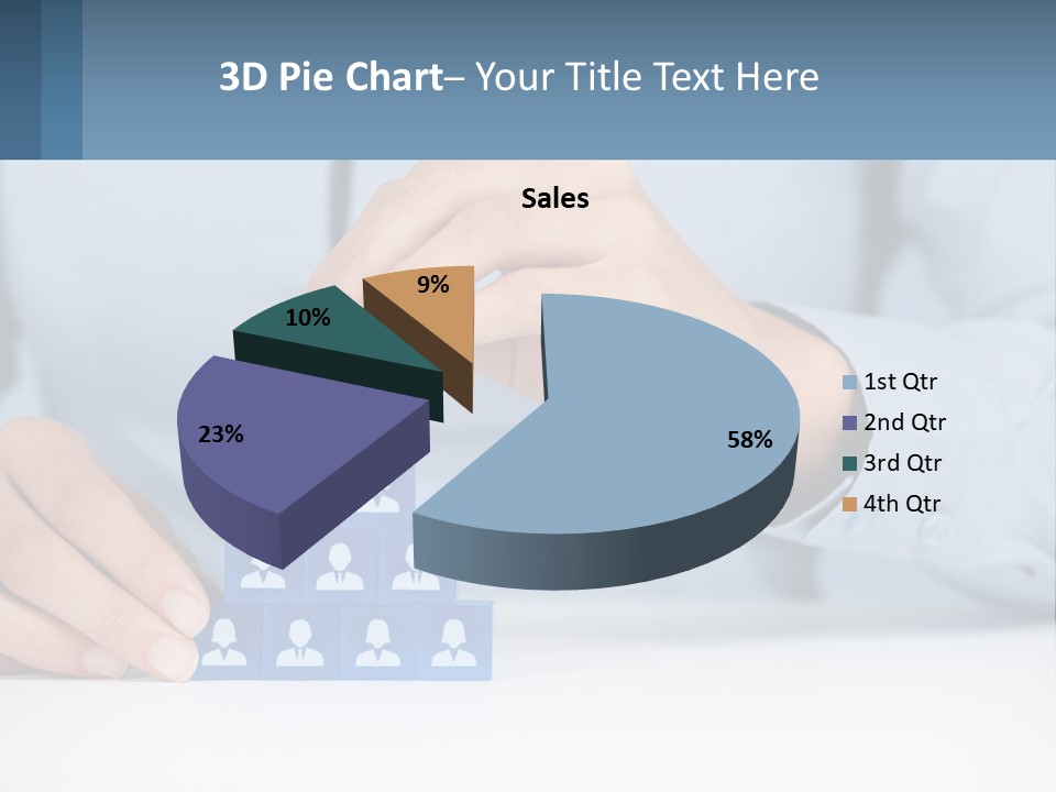 A Person Placing A Piece Of Blue Block On Top Of A Pyramid PowerPoint Template