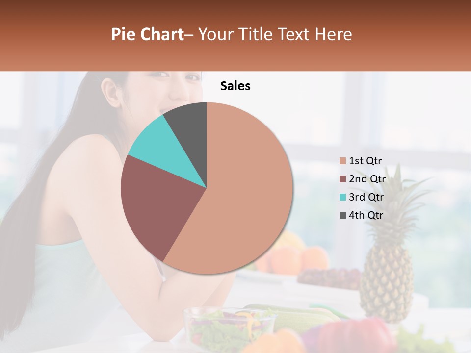 A Woman Sitting At A Table With A Bowl Of Fruit PowerPoint Template
