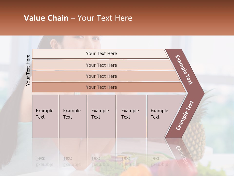 A Woman Sitting At A Table With A Bowl Of Fruit PowerPoint Template