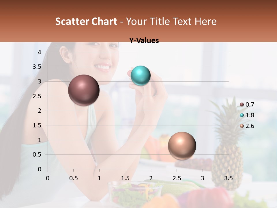 A Woman Sitting At A Table With A Bowl Of Fruit PowerPoint Template