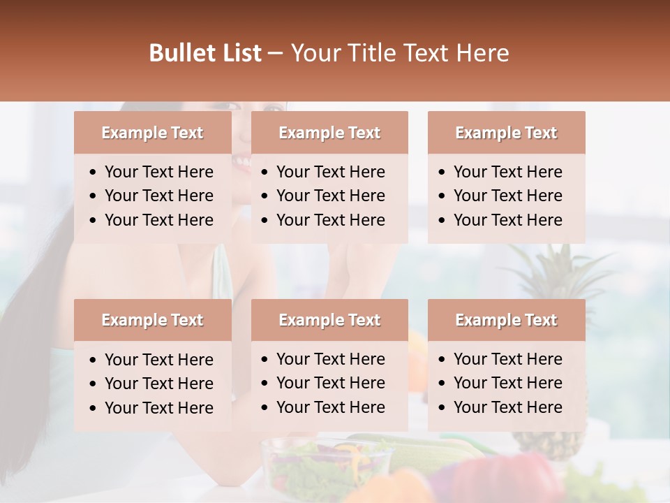 A Woman Sitting At A Table With A Bowl Of Fruit PowerPoint Template