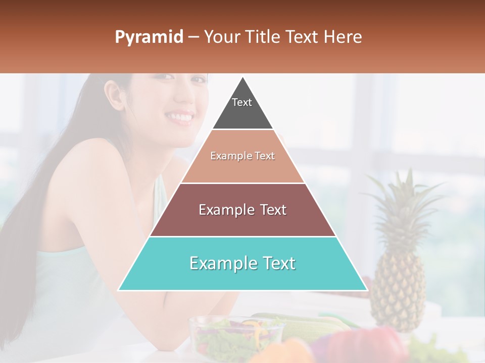 A Woman Sitting At A Table With A Bowl Of Fruit PowerPoint Template