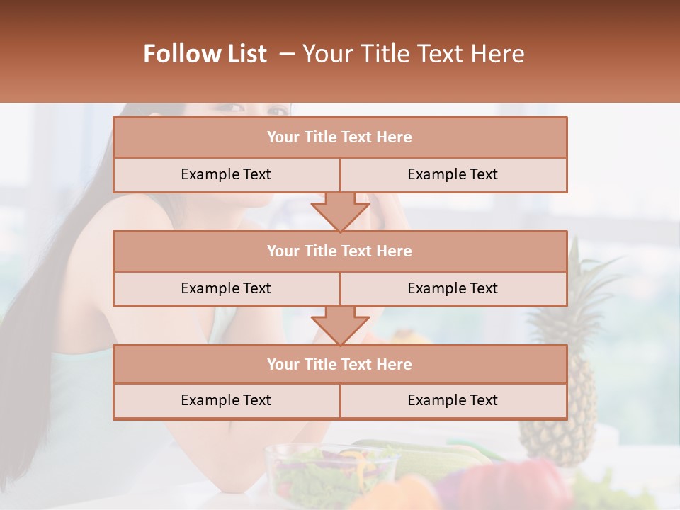 A Woman Sitting At A Table With A Bowl Of Fruit PowerPoint Template