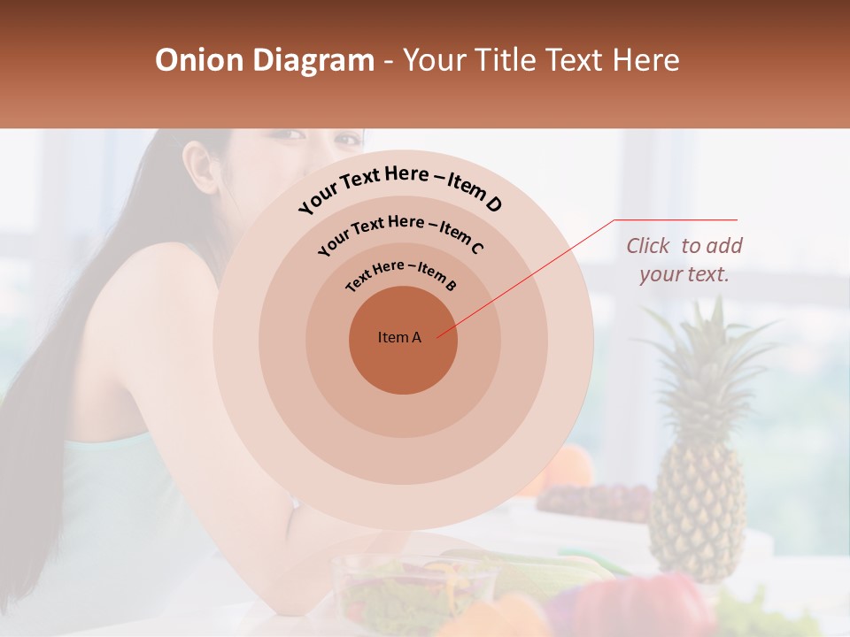 A Woman Sitting At A Table With A Bowl Of Fruit PowerPoint Template