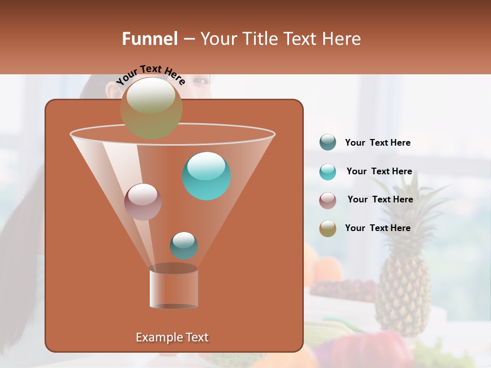 A Woman Sitting At A Table With A Bowl Of Fruit PowerPoint Template