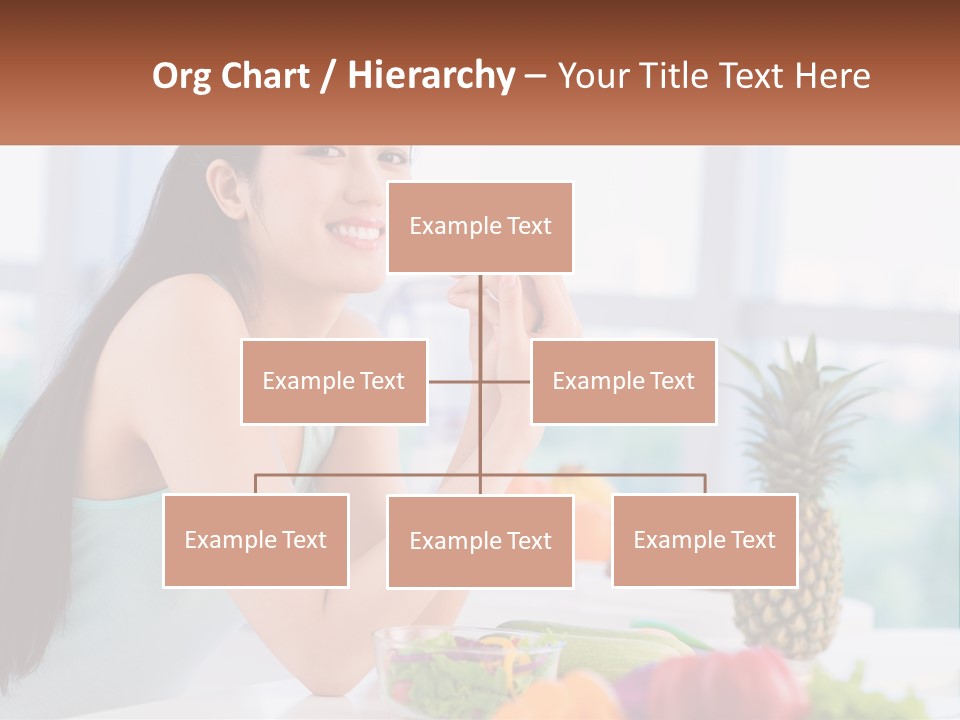 A Woman Sitting At A Table With A Bowl Of Fruit PowerPoint Template