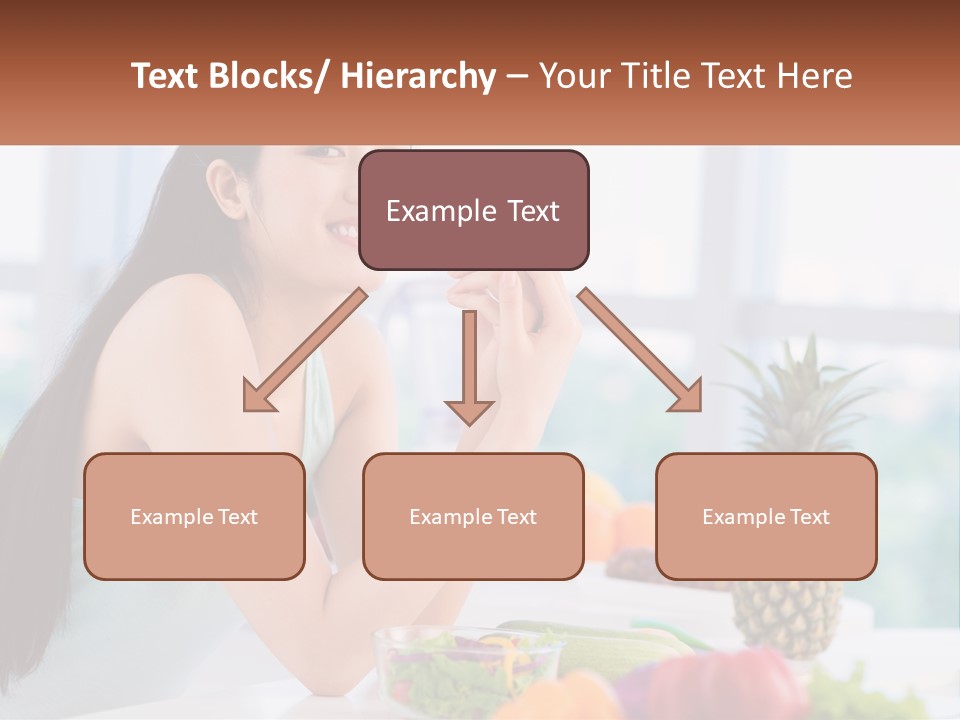 A Woman Sitting At A Table With A Bowl Of Fruit PowerPoint Template