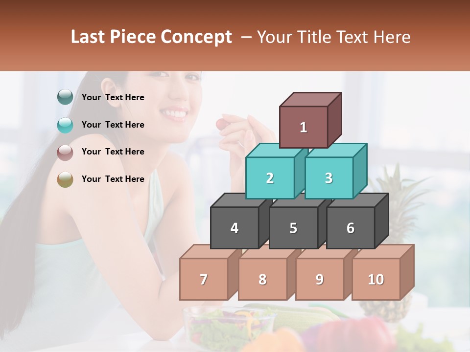 A Woman Sitting At A Table With A Bowl Of Fruit PowerPoint Template