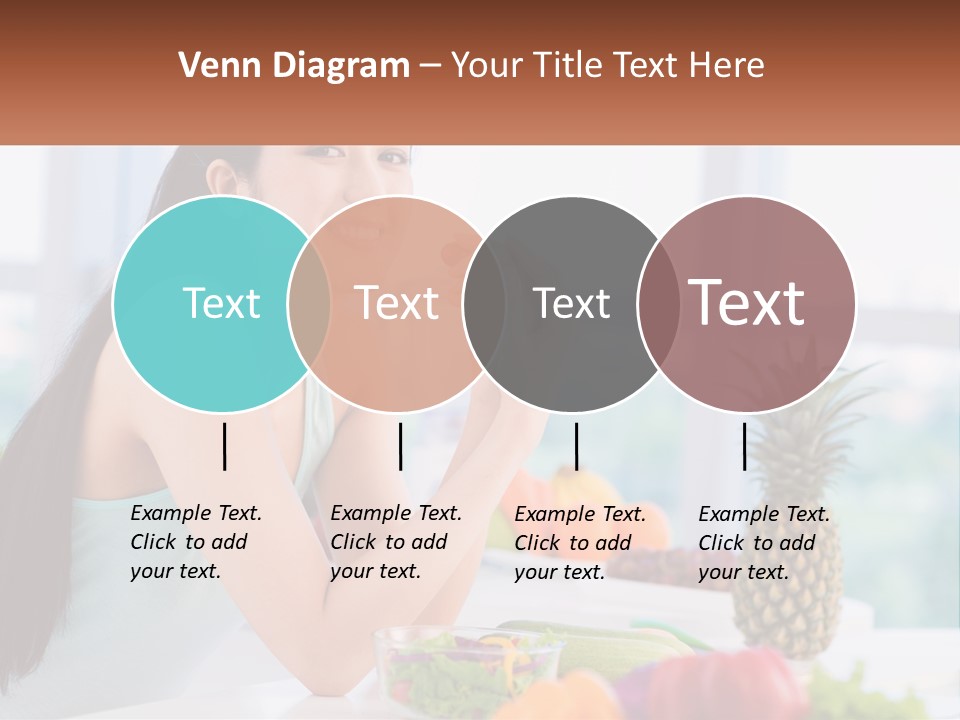 A Woman Sitting At A Table With A Bowl Of Fruit PowerPoint Template