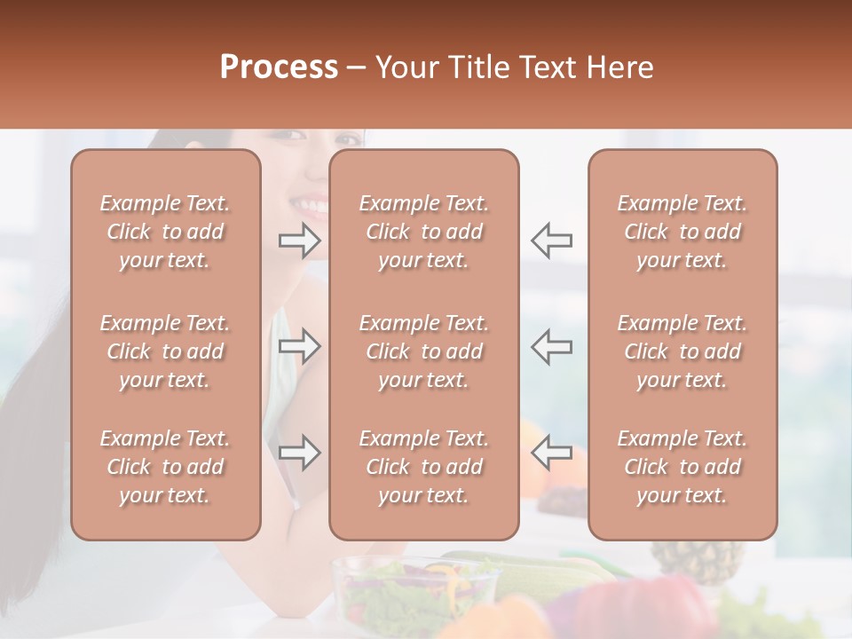 A Woman Sitting At A Table With A Bowl Of Fruit PowerPoint Template