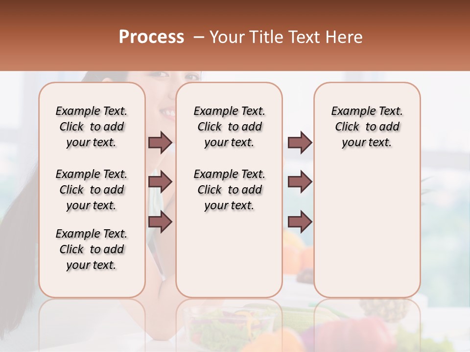 A Woman Sitting At A Table With A Bowl Of Fruit PowerPoint Template