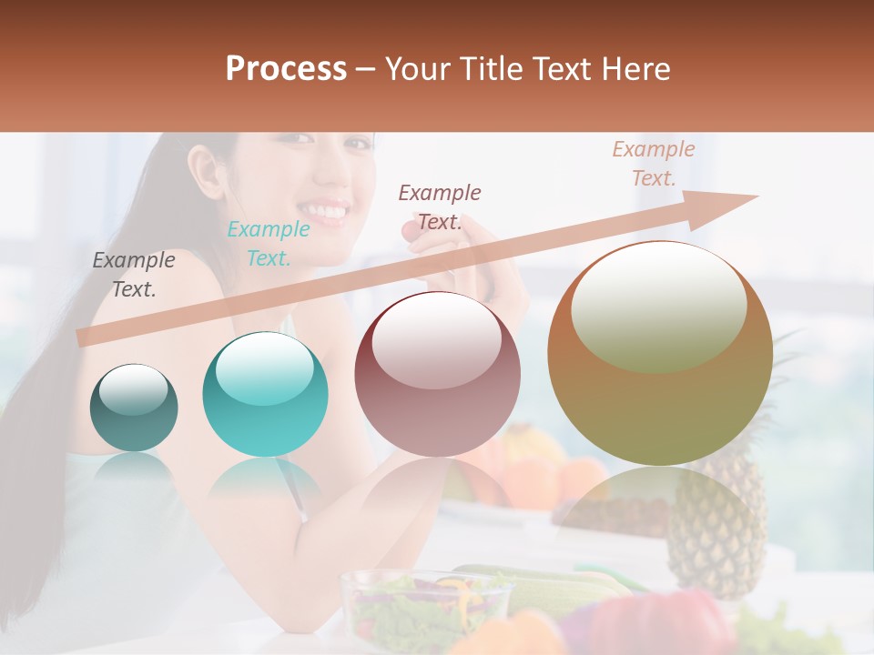 A Woman Sitting At A Table With A Bowl Of Fruit PowerPoint Template