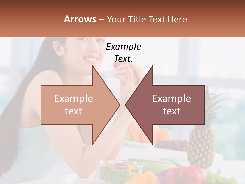 A Woman Sitting At A Table With A Bowl Of Fruit PowerPoint Template