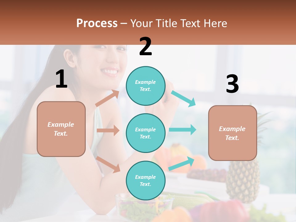A Woman Sitting At A Table With A Bowl Of Fruit PowerPoint Template