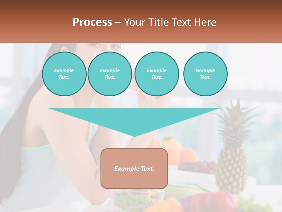 A Woman Sitting At A Table With A Bowl Of Fruit PowerPoint Template