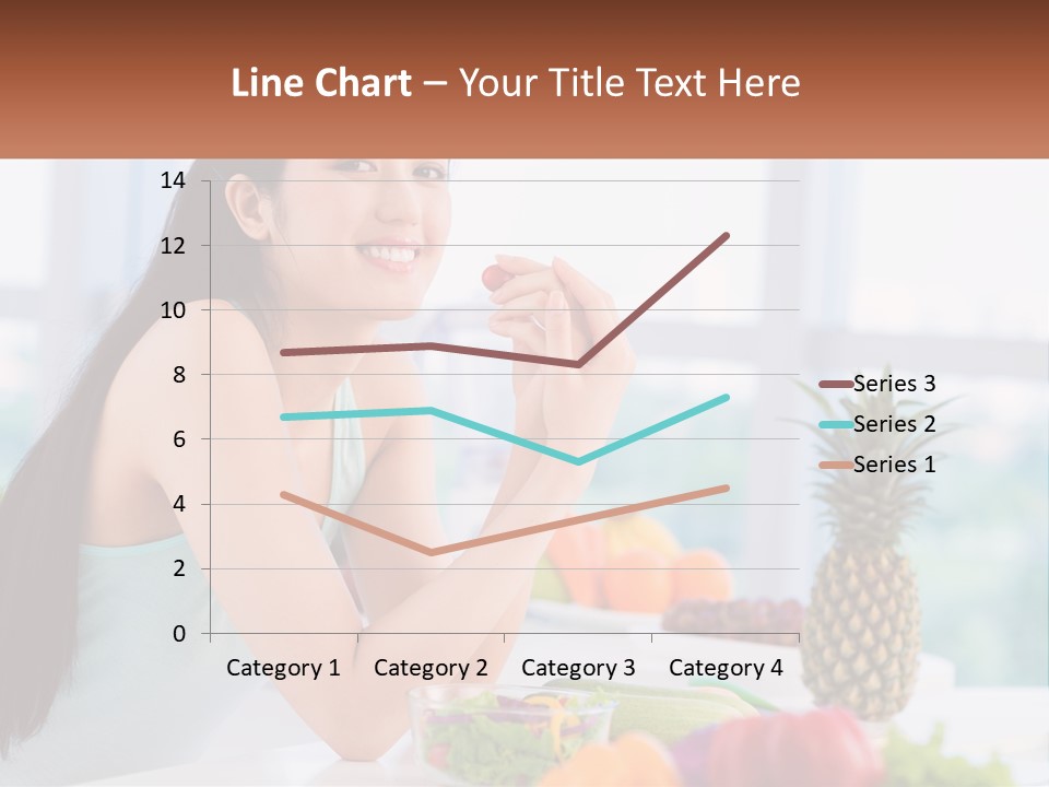 A Woman Sitting At A Table With A Bowl Of Fruit PowerPoint Template