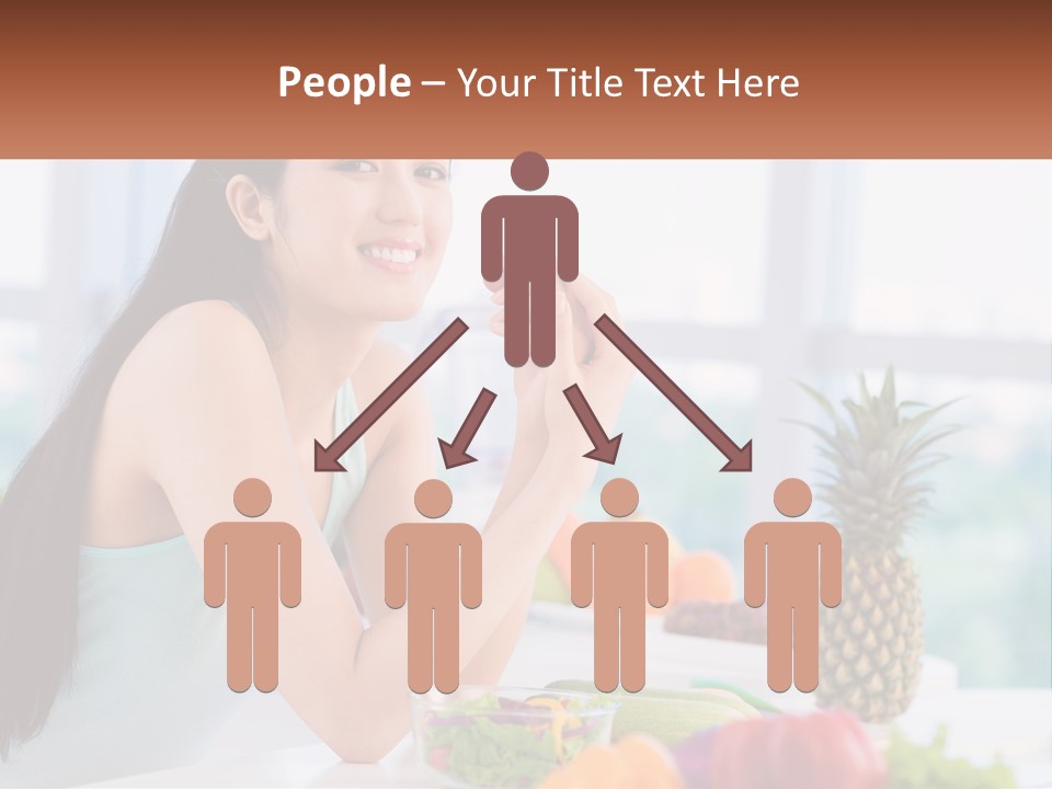 A Woman Sitting At A Table With A Bowl Of Fruit PowerPoint Template