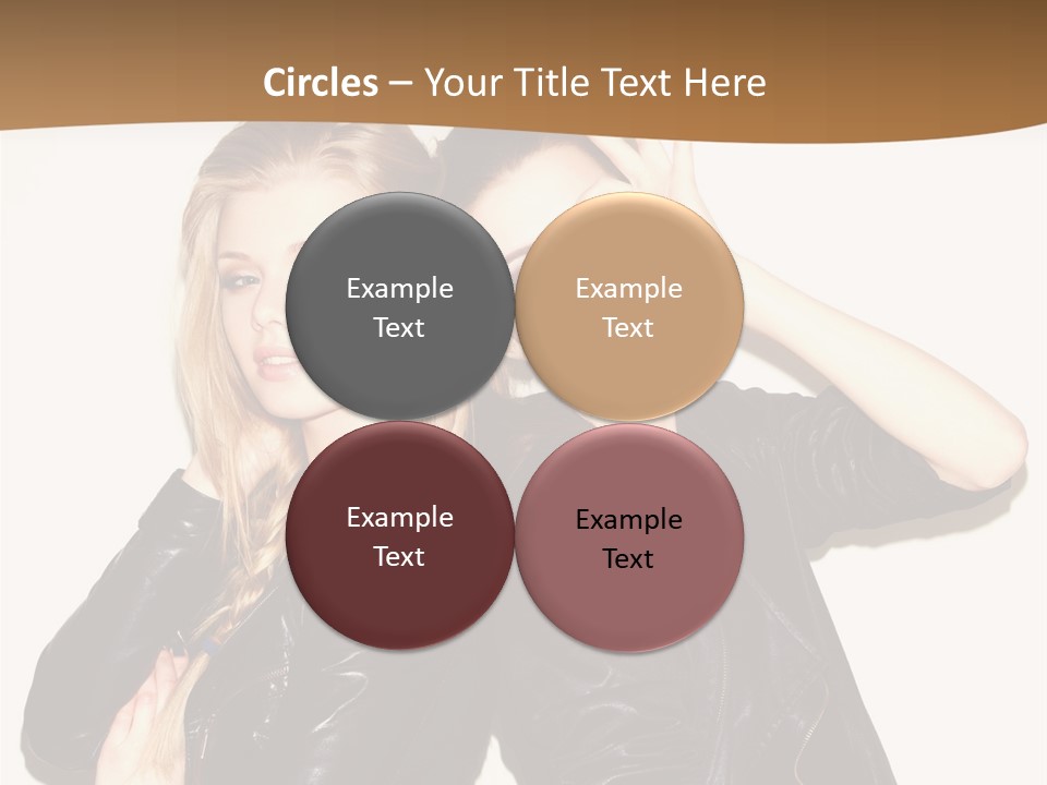 Two Beautiful Young Women Posing For A Picture PowerPoint Template