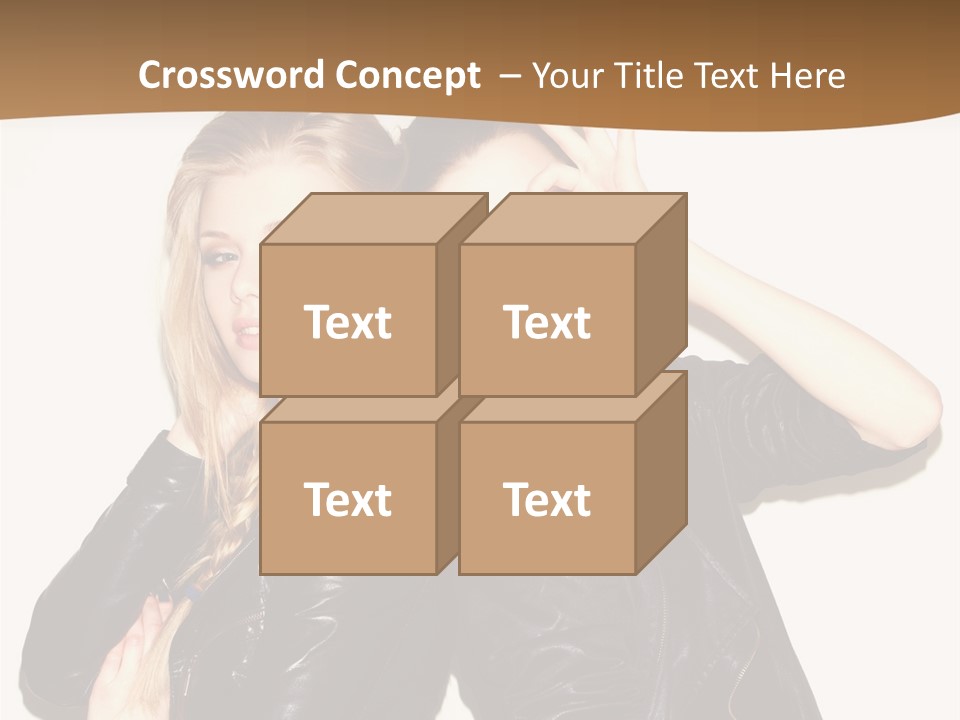 Two Beautiful Young Women Posing For A Picture PowerPoint Template