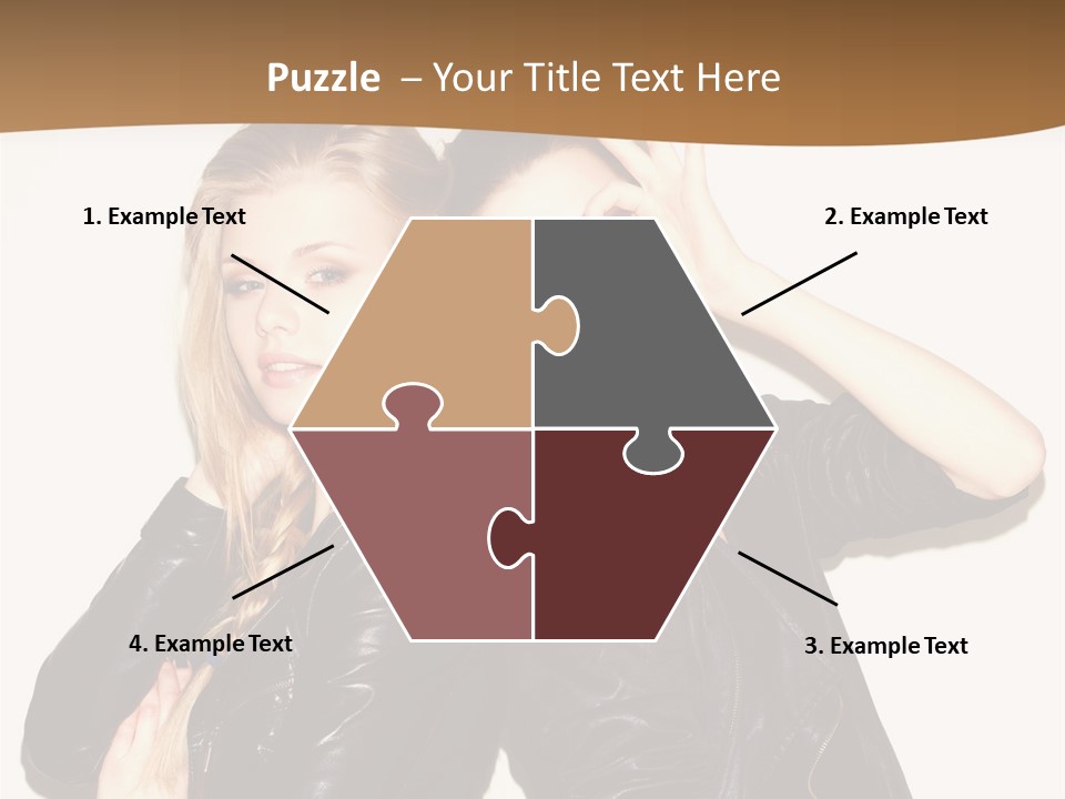 Two Beautiful Young Women Posing For A Picture PowerPoint Template