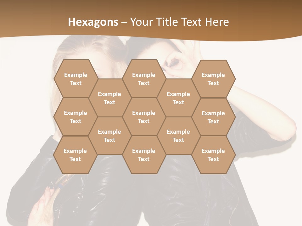 Two Beautiful Young Women Posing For A Picture PowerPoint Template